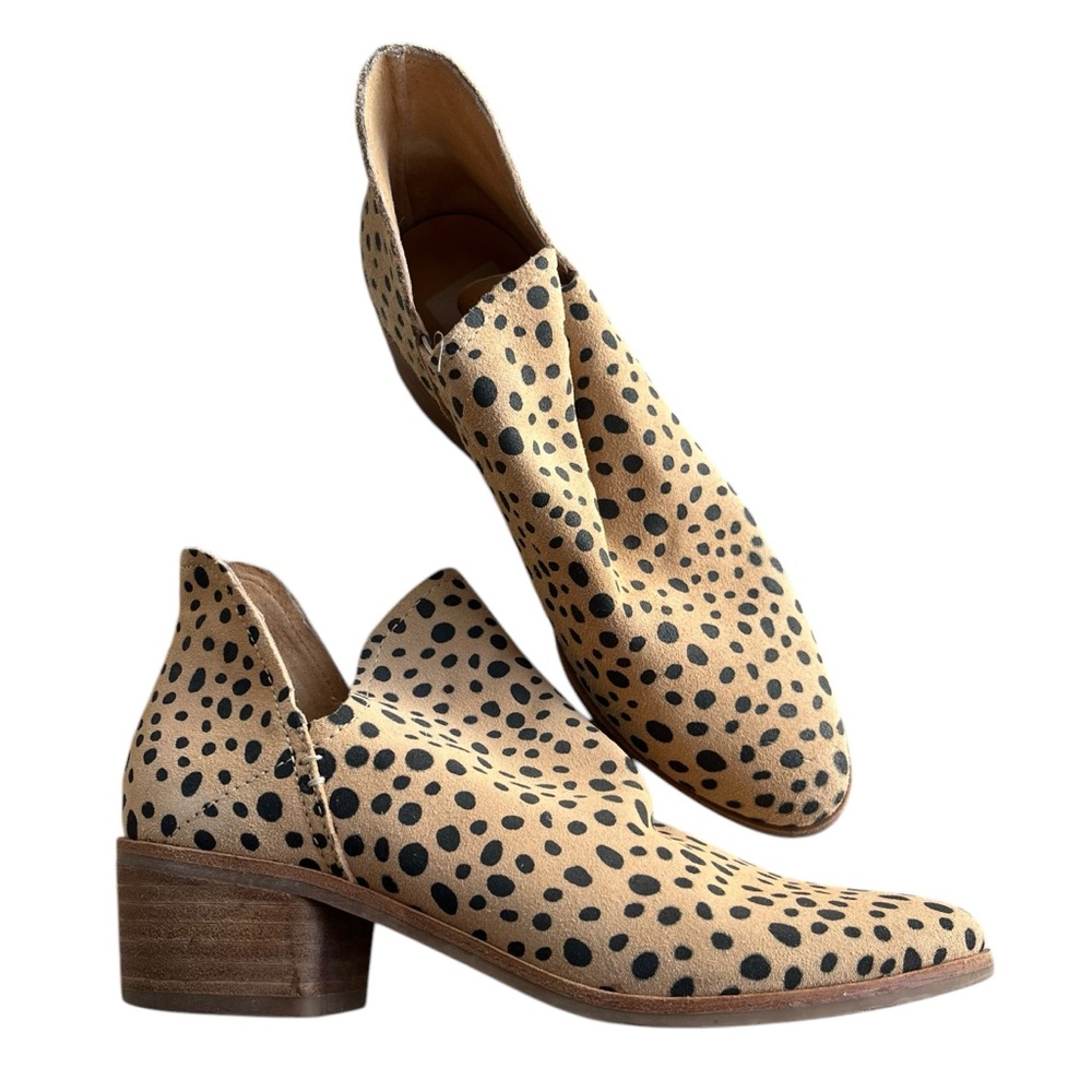Dolce Vita Women’s 7 Brown Leopard Print Suede Kasper Block Heel Western Booties